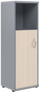 Шкаф колонка с глухой малой дверью СУ-2.1(L) Клен/Металлик 406*365*1200