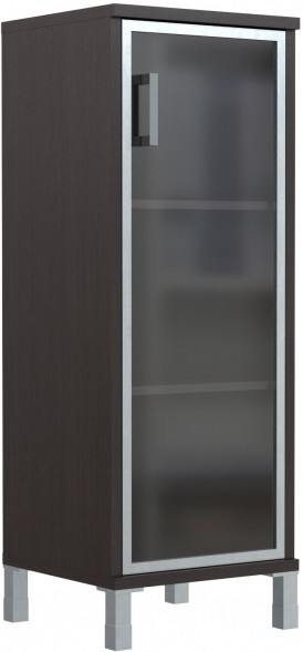 Шкаф-колонка средняя со стеклянной дверью в AL-рамке B 421.7(R) Венге Магия 475х450х1286
