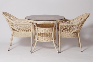 Стол для дачи  FM-2002 белый, диамерт 90 см