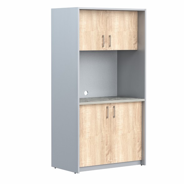 Шкаф для посуды SCB 120.2 Дуб Сонома светлый/Металлик 1030х600х2000 в Лесном 