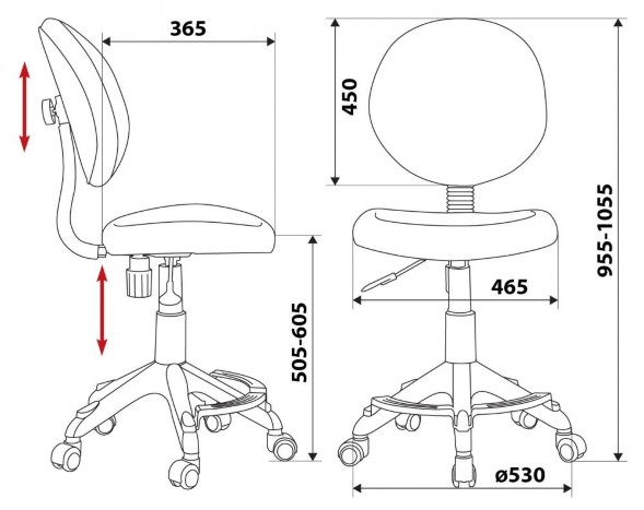 Кресло детское БЮРОКРАТ KD-W6-F/MARK-LB голубой марки (пластик белый)