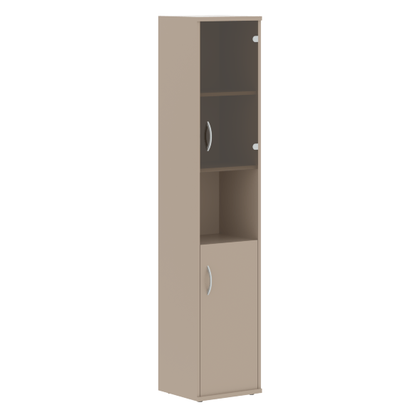 Шкаф колонка с малой глухой и стеклянной дверьми СУ-1.4(R) 406х365х1975 IMAGO