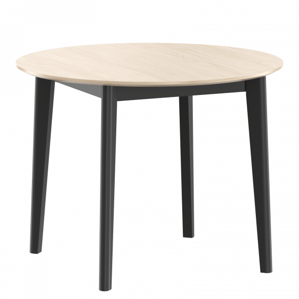 Стол круглый LYKKE TR-100 Белый дуб/Черный 1000х1000х750 LYKKE
