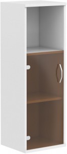 Шкаф колонка с малой стеклянной дверью СУ-2.2 Белый 406*365*1200